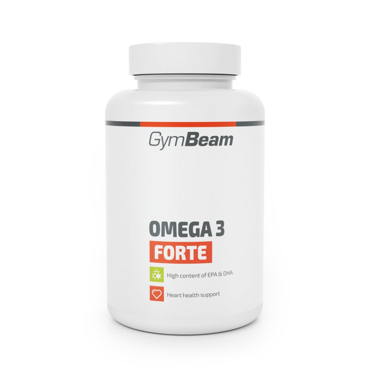 GymBeam Omega 3 Forte Capsule, 1000mg di Olio di Pesce per Porzione, Contiene EPA e DHA, Supporto per la Salute del Cuore, Funzioni Cerebrali e Protezione della Vista (90 cps)