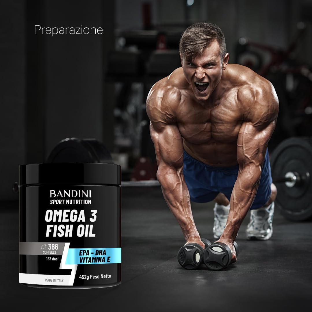 Bandini® Omega 3 Olio di Pesce 2000mg | 366 Capsule Molli (6 mesi) ad Alto Dosaggio - 600mg Acidi Grassi Essenziali EPA e DHA in forma di trigliceridi bioattivi | Omega-3 Softgels - Senza retrogusto