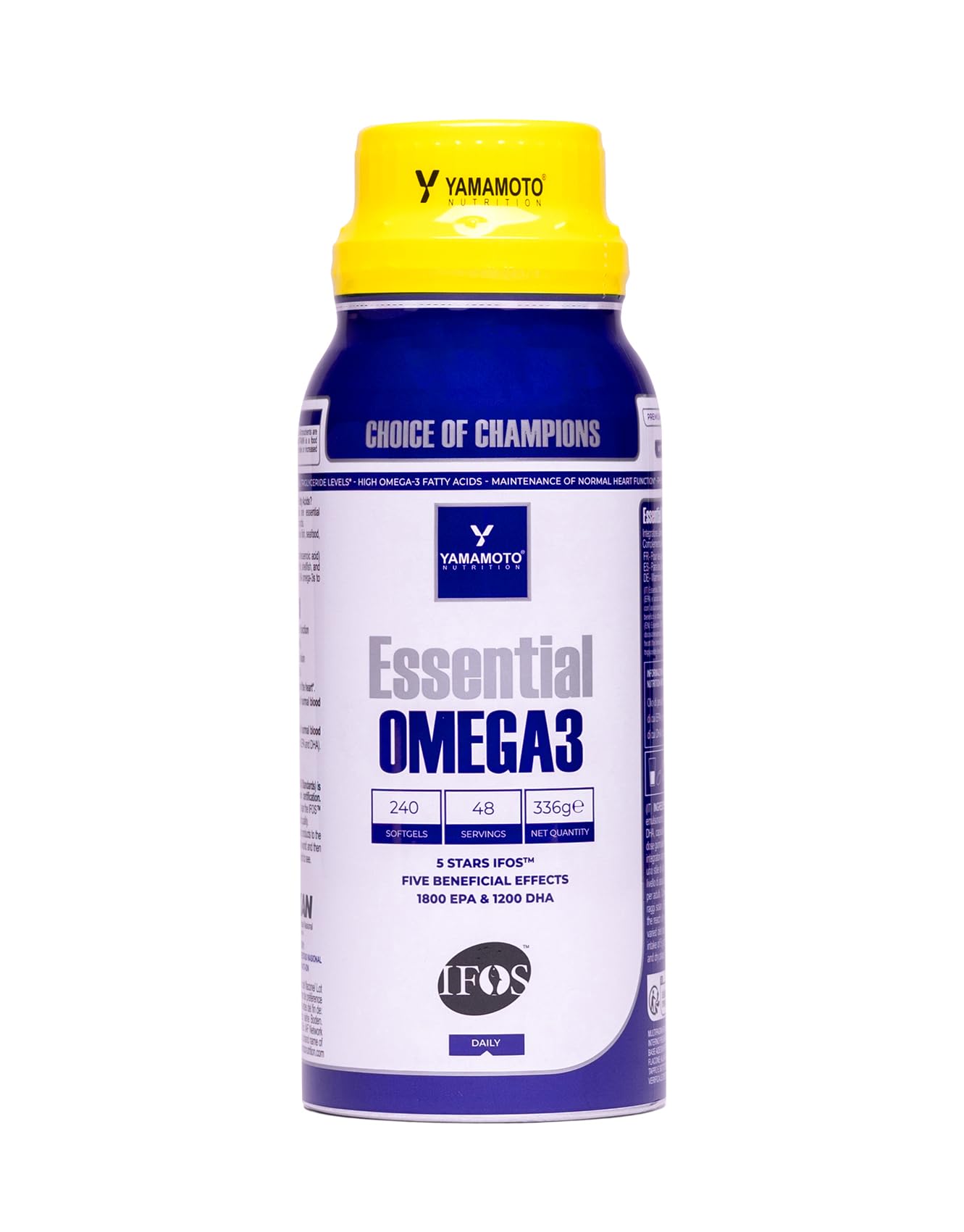 YAMAMOTO NUTRITION Essential Omega-3 IFOS 240 softgel, la fonte di Omega-3 essenziale per sostenere la salute cardiovascolare ed uno stile di vita sano