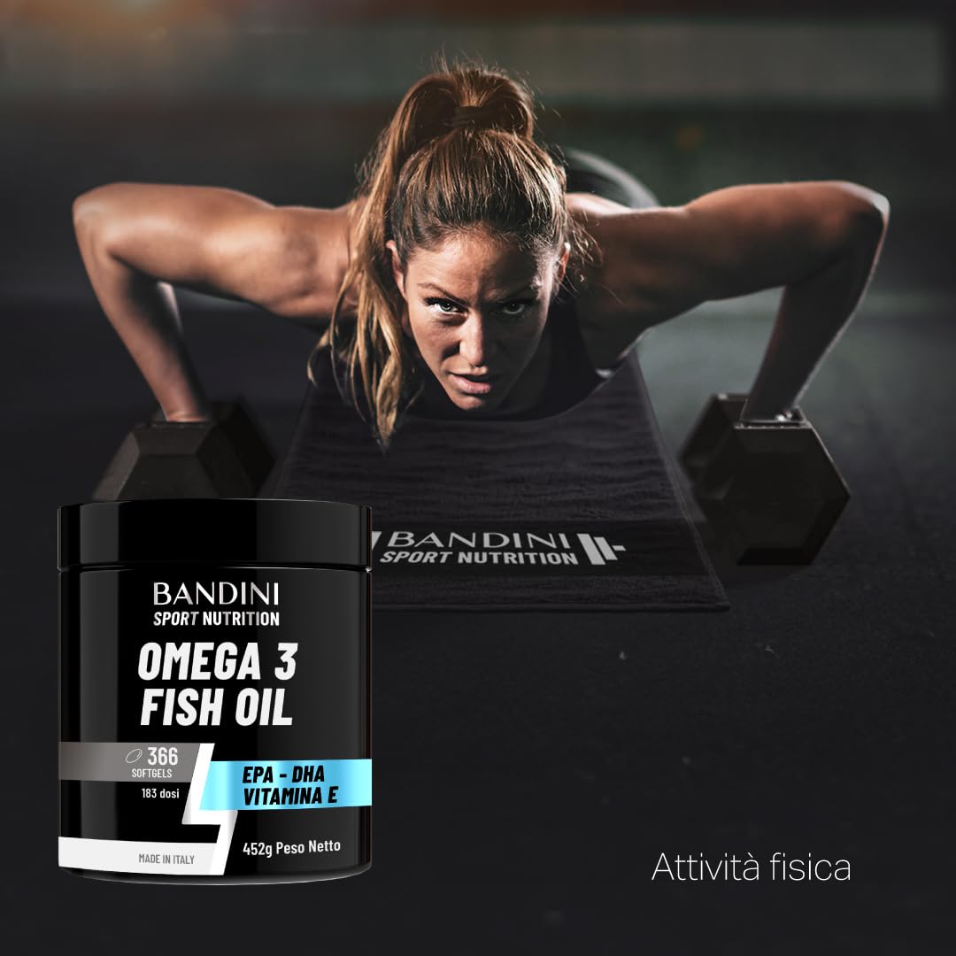 Bandini® Omega 3 Olio di Pesce 2000mg | 366 Capsule Molli (6 mesi) ad Alto Dosaggio - 600mg Acidi Grassi Essenziali EPA e DHA in forma di trigliceridi bioattivi | Omega-3 Softgels - Senza retrogusto