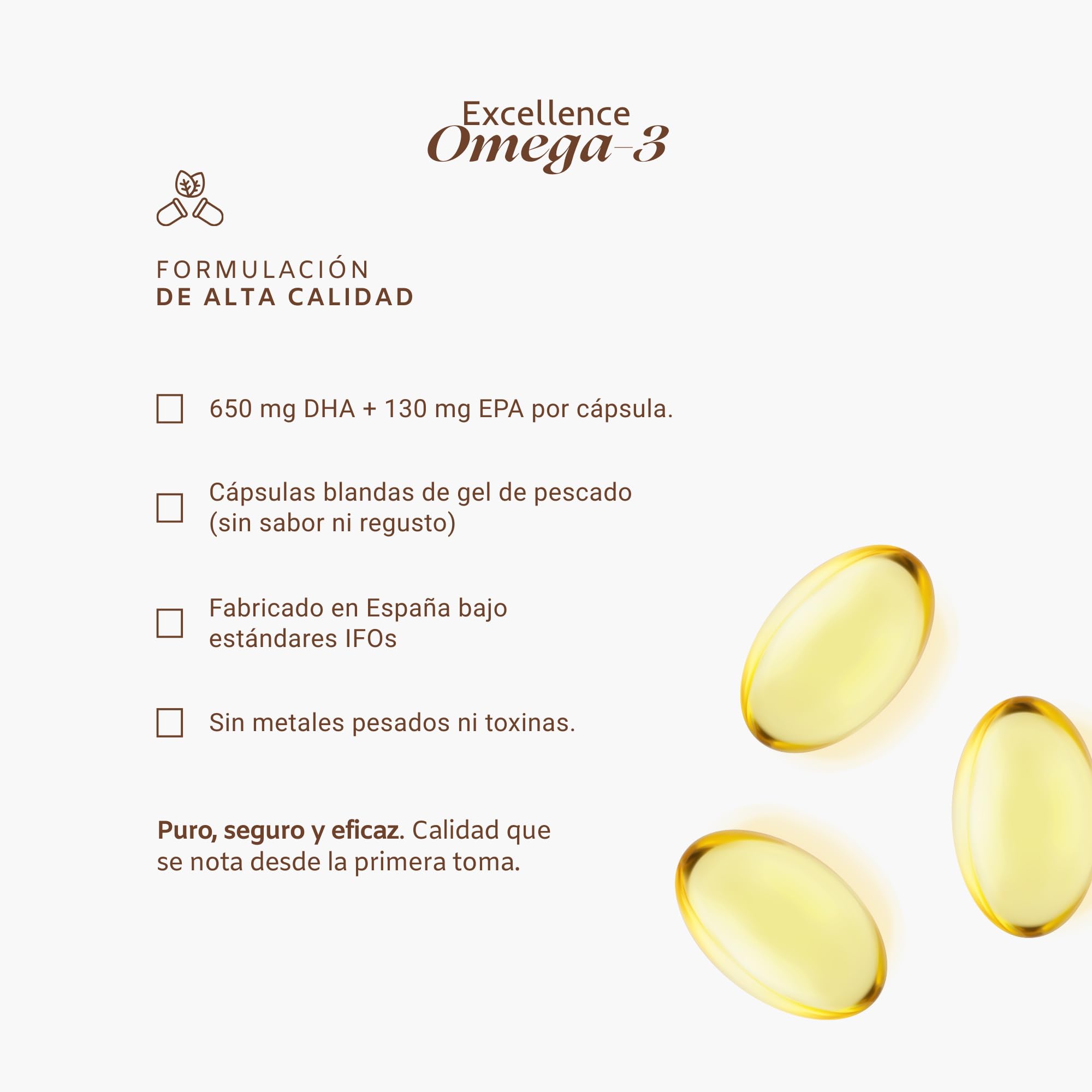 Excellence Omega 3 - DHA 650 mg EPA 130 mg olio di pesce in capsule morbide gel Gelita - 60 Perle