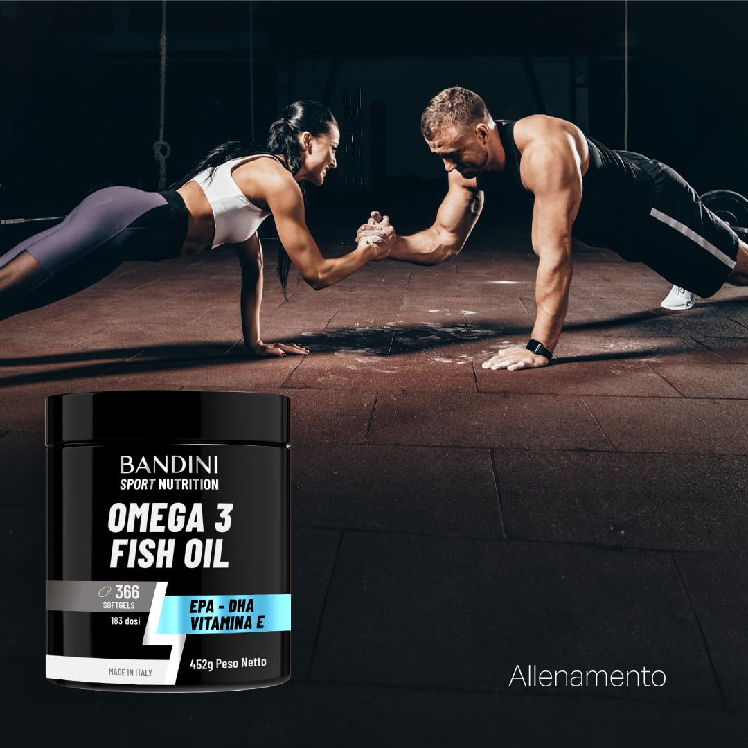 Bandini® Omega 3 Olio di Pesce 2000mg | 366 Capsule Molli (6 mesi) ad Alto Dosaggio - 600mg Acidi Grassi Essenziali EPA e DHA in forma di trigliceridi bioattivi | Omega-3 Softgels - Senza retrogusto