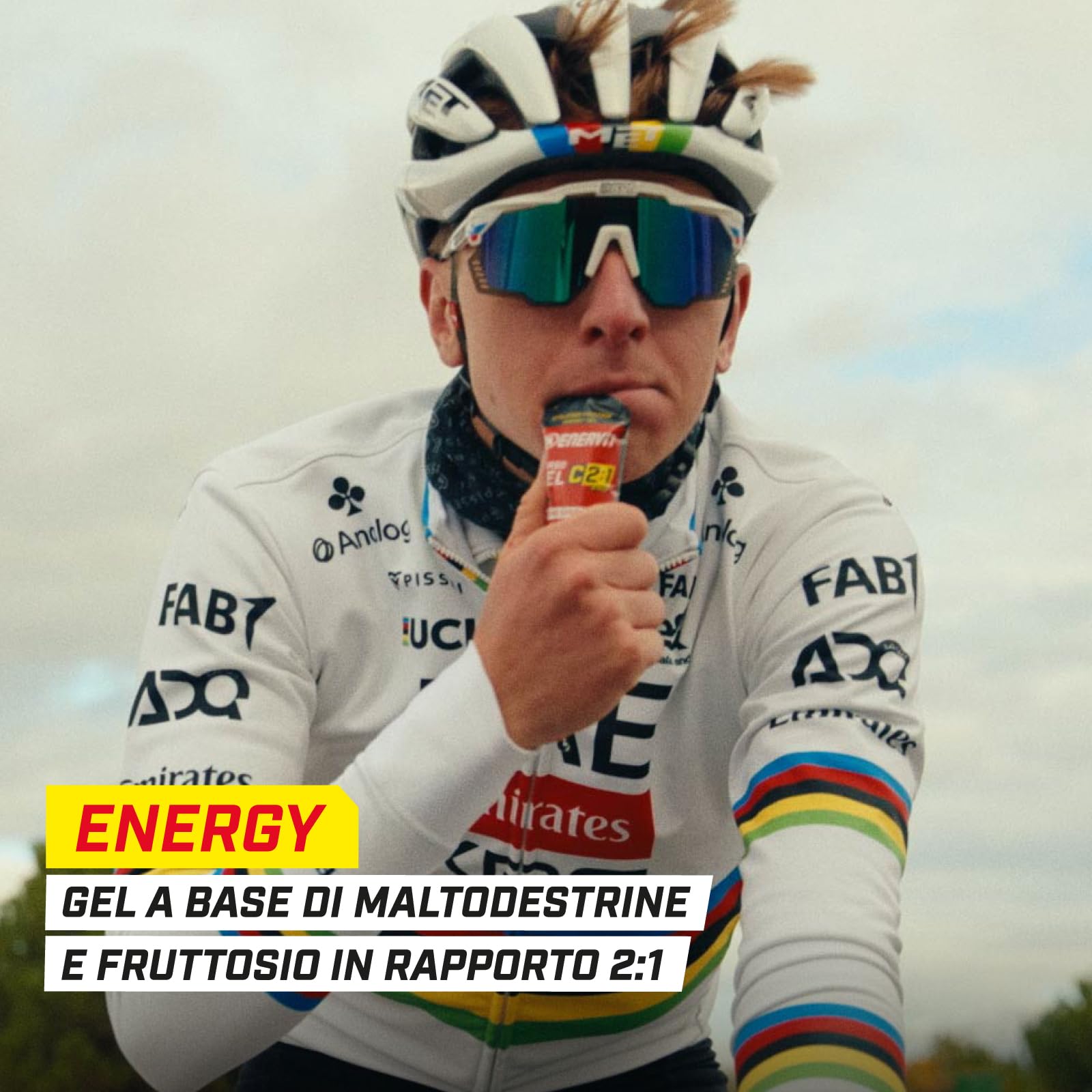 Enervit, Carbo Gel C2:1PRO Lime, Gel Energetico, 40g di Carboidrati, Per Attività ad Alta Intensità, +50% di Carboidrati Assorbiti, Gusto Lime, Senza Glutine, Alta Digeribilità, Vegan, 7 Pack da 60ml