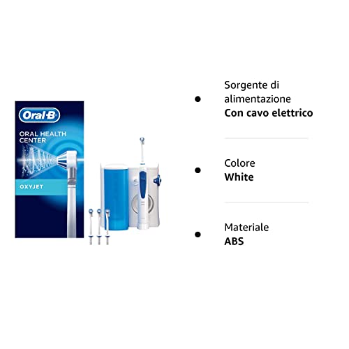 Oral-B Oxyjet Idropulsore Dentale, 4 Testine, con Tecnologia Microbollicine, Pulizia Profonda, Idea Regalo, Bianco