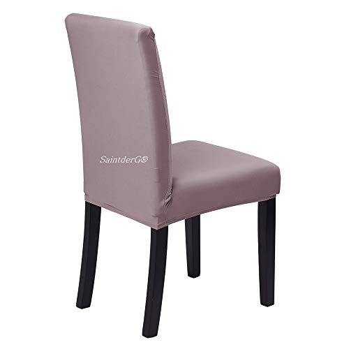 SaintderG® Coprisedie con schienale 6 pezzi, lavabile Estraibile, molto facile da pulire e resistente, coprisedile, moderna sala da pranzo, hotel, arredamento ristorante (Mocha, 6 pezzi) - 8earn