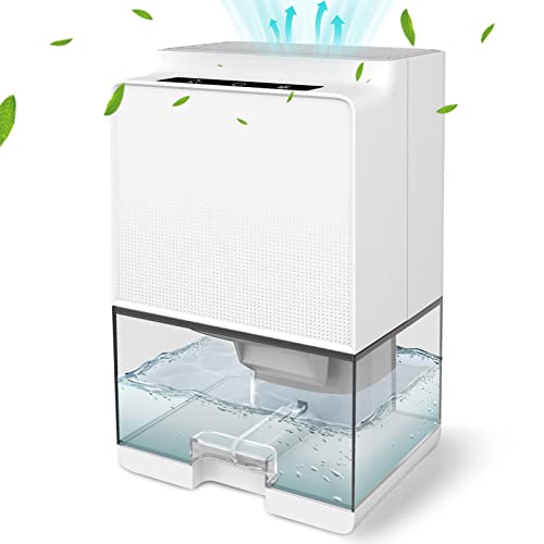Deumidificatore Casa 1000ML, GuKKK Assorbiumidità Elettrico LED, Portatile e Silenzioso per Camera da Letto, Bagno, Sbrinamento/Spegnimento Automatico, Contro Muffa e L'umidità, per Armadio Garage - 8earn