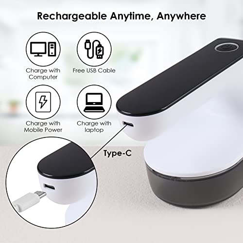 Dreamhigh® Levapelucchi Elettrico 2000 mAh, Togli Pelucchi Elettrico USB Ricaricabile con Display a LED, Serbatoio Estraibile, Rasoio Elimina Pelucchi Potente ed Efficace per Abiti e Tessuti - 8earn