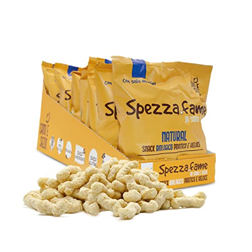 Sano e Sazio Snack Proteico Biologico al gusto Natural - confezione da (8pz x 30g) - spezza fame pratico e veloce con Sale Marino Naturale, senza conservanti, Biologico e prodotto in Italia