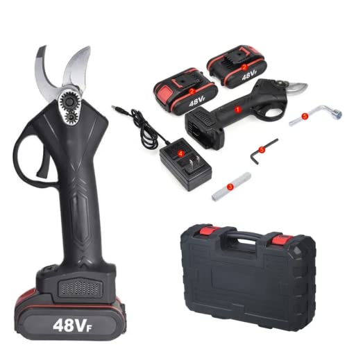 Forbici Potatura con 2 Batterie da 48V Trincia Rami Professionale Cesoie Elettriche Forbice Potatura Giardino Portatile Alberi da Giardino Alberi da Frutta Cordless Senza Fili Rami Arbusti - 8earn