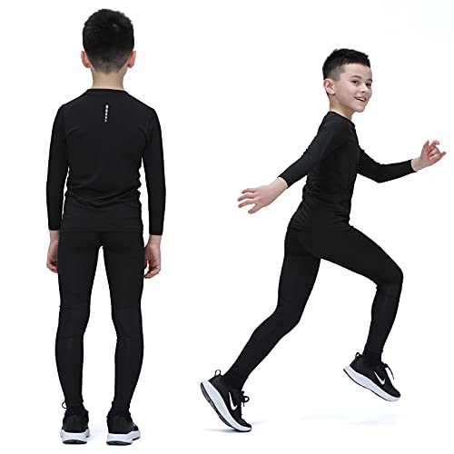 Leeboom Bambini Intimo Termico Set di Biancheria Termica Bambin Manica Lunga Funzionale E da Sci da Bambina E Bambino Traspirante Intimo Termico Set Base Layer E Isolante per Sci Tuta Termica - 8earn