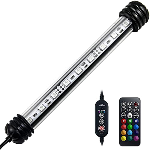Eyeleaf Luce Acquario Led con Timer Telecomando Lampada Acquario Led 18 cm RGB Dimmerabile per Acqua Dolce Impermeabile IP68 - 8earn