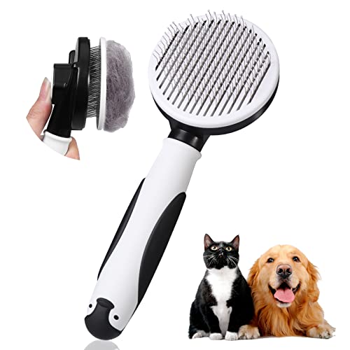 Vinabo Spazzola per Gatti Cani,Toelettatura Autopulente Spazzola Animali Domestici,Toelettatura Spazzola Gatto Pelo/Lungo Corto ,Rimozione Peli Morti e in eccesso,Non Graffiano Sulla Degli Gatto Cane - 8earn