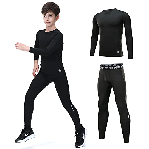 Leeboom Bambini Intimo Termico Set di Biancheria Termica Bambin Manica Lunga Funzionale E da Sci da Bambina E Bambino Traspirante Intimo Termico Set Base Layer E Isolante per Sci Tuta Termica - 8earn