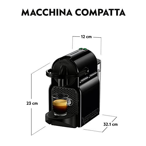 Nespresso Inissia EN80.B, Macchina da caffè di De'Longhi, Sistema Capsule Nespresso, Serbatoio acqua 0.7L, Nero - 8earn