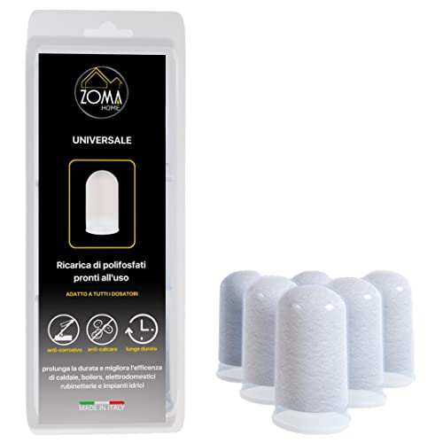 ZOMAHOME - Polifosfati per Caldaia Ricarica, Filtro Anticalcare per Caldaia Concentrato a Lunga Durata, Protegge Caldaie ed Elettrodomestici, Misura Universale (6 Ricariche) - 8earn