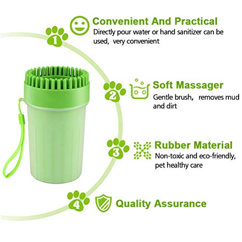 Pulisci Zampe Cane,Pulitore Zampe Per Cani, Portatile Pulitore Della Zampa Cane, Pulitore Zampe Per Animali Domestici Per La Pulizia Di Artigli Sporchi Di Animali Domestici/Toelettatura (verde) - 8earn