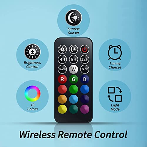 Eyeleaf Luce Acquario Led con Timer Telecomando Lampada Acquario Led 18 cm RGB Dimmerabile per Acqua Dolce Impermeabile IP68 - 8earn