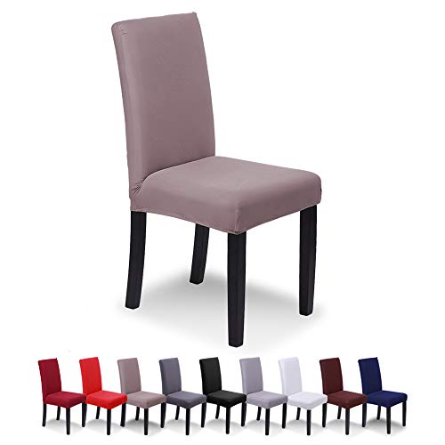 SaintderG® Coprisedie con schienale 6 pezzi, lavabile Estraibile, molto facile da pulire e resistente, coprisedile, moderna sala da pranzo, hotel, arredamento ristorante (Mocha, 6 pezzi) - 8earn