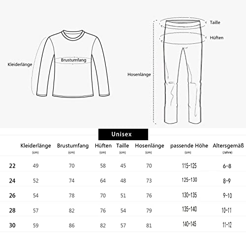 Leeboom Bambini Intimo Termico Set di Biancheria Termica Bambin Manica Lunga Funzionale E da Sci da Bambina E Bambino Traspirante Intimo Termico Set Base Layer E Isolante per Sci Tuta Termica - 8earn