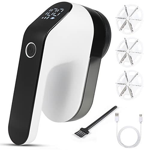 Dreamhigh® Levapelucchi Elettrico 2000 mAh, Togli Pelucchi Elettrico USB Ricaricabile con Display a LED, Serbatoio Estraibile, Rasoio Elimina Pelucchi Potente ed Efficace per Abiti e Tessuti - 8earn
