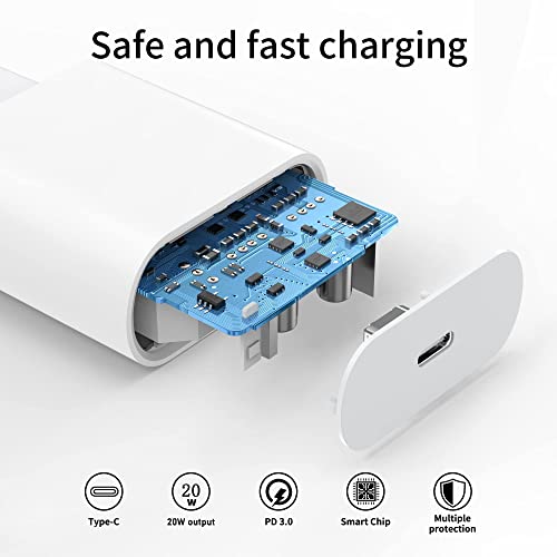 Sakahyro 20W USB C Rapido Caricatore with 2M Cavo for iPhone 14/14 Pro/ 14 Pro Max/ 14 Plus/ 13/12/11/XS/XR/X/8, AirPods, USBC Caricabatterie Spina Adattatore Alimentatore Presa Carica Muro Ricarica - 8earn