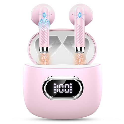 Cuffie Bluetooth 5.3, Auricolari Bluetooth con HD Mic Stereo, Cuffie Wireless In Ear Mini Cuffie Senza Fili IP7 Impermeabili, Mini Cuffiette Bluetooth Sport, LED Display/Ricarica Rápida USB-C 42 Ore - 8earn
