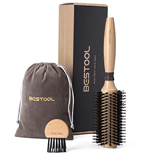 BESTOOL Spazzola rotonda per asciugatura, setole di cinghiale con perni in nylon Spazzola rotonda per capelli, spazzola rotonda professionale per lo styling per donne e uomini (Barrel 22mm) - 8earn