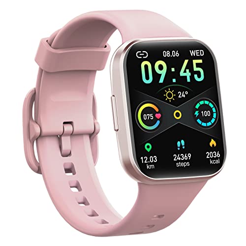 Smartwatch Donna Orologio Fitness 1.69" Smart Watch con Contapassi/Cardiofrequenzimetro/SpO2/Cronometro, 25 Sportivo, Notifiche Messaggi, Impermeabil IP68 Fitness Tracker per Android iOS -2022 Rosa - 8earn