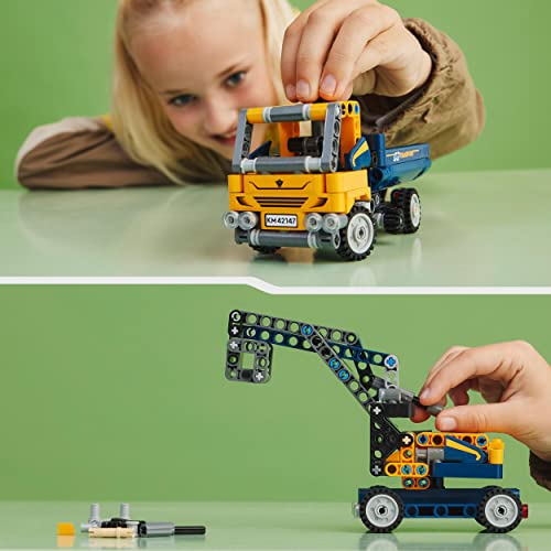 LEGO 42147 Technic Camion Ribaltabile, Set 2 in 1 con Camioncino ed Escavatore Giocattolo, Giochi per Bambini e Bambine dai 7 anni in su, Idee Regalo - 8earn