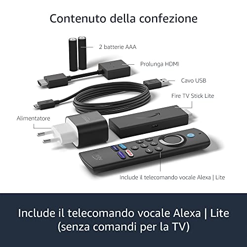 Fire TV Stick Lite con telecomando vocale Alexa | Lite (senza comandi per la TV), Streaming in HD - 8earn
