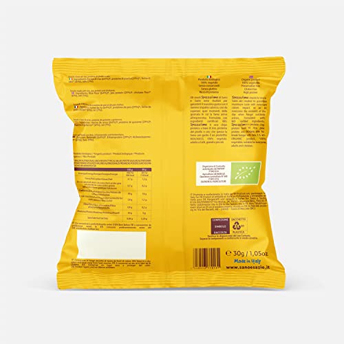 Sano e Sazio Snack Proteico Biologico al gusto Natural - confezione da (8pz x 30g) - spezza fame pratico e veloce con Sale Marino Naturale, senza conservanti, Biologico e prodotto in Italia
