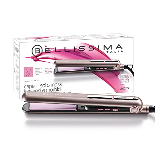Bellissima Imetec Creativity B9 300 Piastra per Capelli, Styling Liscio o Mosso, Rivestimento in Ceramica, Regolazione Temperatura da 150°C a 230°C, Sistema Riscaldamento Rapido