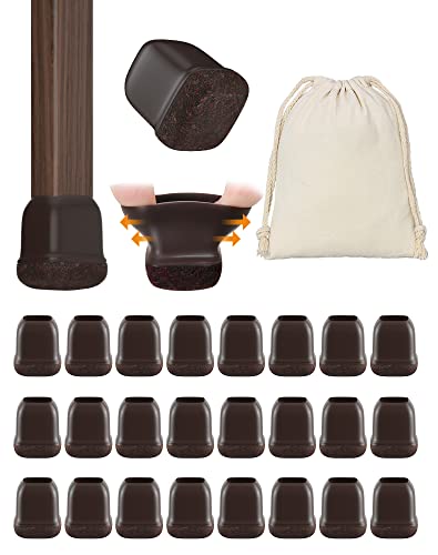 STN Gommini per Sedie,24pcs Feltrini per Sedie,Tappi per Sedie - Proteggere il Pavimento e Limitare il Rumore- Taille S per gambe di sedie quadrate da 14-19mm; - 8earn