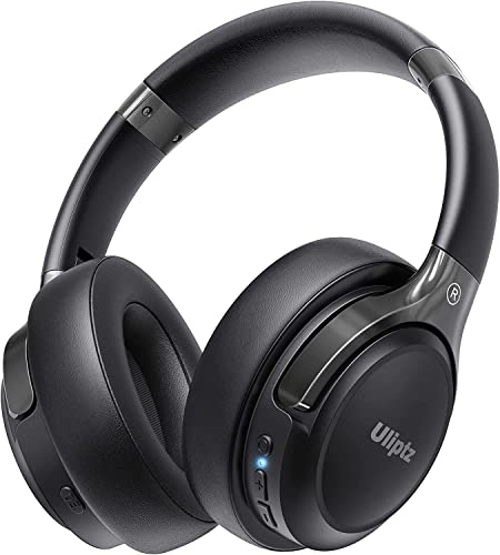Uliptz Cuffie Wireless Bluetooth, 65 Ore Di Riproduzione, 6 EQ Modalità di Suono, Cuffie Senza Fili Stereo HiFi Over Ear con Microfono, Cuffie Bluetooth 5.2 per Viaggio/Ufficio/Telefono/TV/PC (Nero) - 8earn