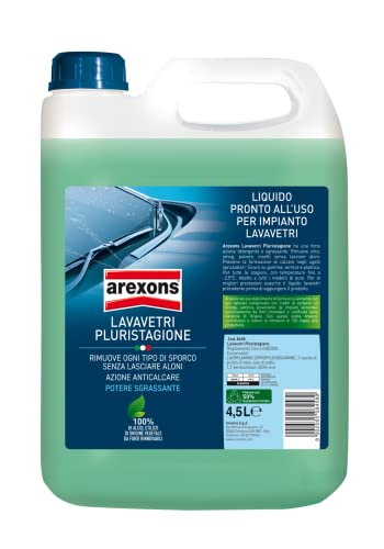 AREXONS LAVAVETRI PLURISTAGIONE -3.5 °C Liquido lavavetri auto 4.5 l liquido tergicristalli pronto all'uso, detergente vetri auto, azione sgrassante, rimuove ogni tipo di sporco, azione anticalcare - 8earn