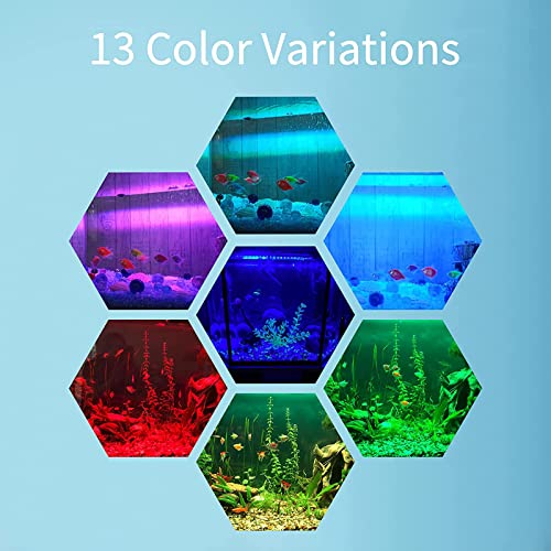 Eyeleaf Luce Acquario Led con Timer Telecomando Lampada Acquario Led 18 cm RGB Dimmerabile per Acqua Dolce Impermeabile IP68 - 8earn