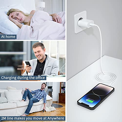 Sakahyro 20W USB C Rapido Caricatore with 2M Cavo for iPhone 14/14 Pro/ 14 Pro Max/ 14 Plus/ 13/12/11/XS/XR/X/8, AirPods, USBC Caricabatterie Spina Adattatore Alimentatore Presa Carica Muro Ricarica - 8earn