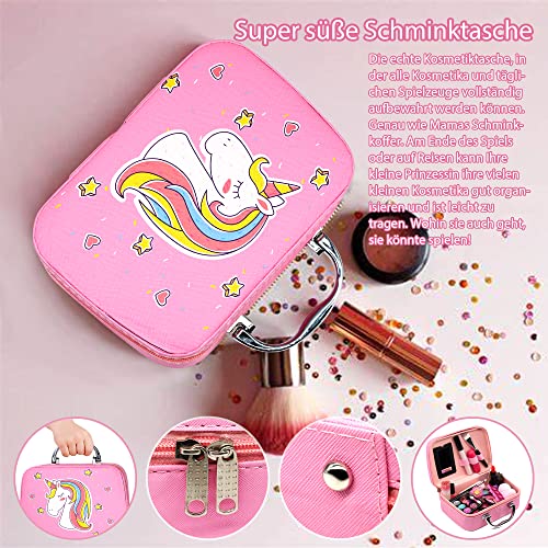 Set di trucco per bambini per bambine, 27 pezzi lavabile set di trucchi per bambini, sicuro e atossico giocattolo di ruolo, Natale, compleanno, regalo per 4, 5, 6, 7, 8, 9, 10 anni, per ragazze
