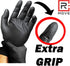 100 guanti in Nitrile NERI 6 grammi EXTRA RESISTENTI, 60% di SPESSORE in più al dito rispetto al 3,5 gr, NO polvere, NO lattice, per Meccanici, Tatuatori, Estetisti, Ristorazione, Guanti monouso (L) - 8earn