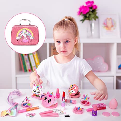 Trucchi Bambina Set, 26 Pezzi Sicuro e Atossico e Lavabile Valigetta Trucchi Bambina Anallergici, Giochi Bambina Natale Compleanno Regalo Bambina 3 4 5 6 7 8 9 10 Anni