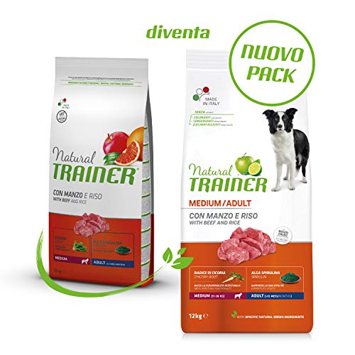 Natural Trainer Medium Cibo per Cani Adulti con Manzo - 12kg - 8earn