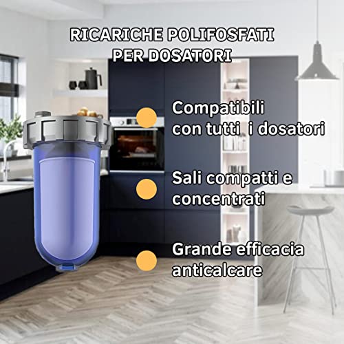 ZOMAHOME - Polifosfati per Caldaia Ricarica, Filtro Anticalcare per Caldaia Concentrato a Lunga Durata, Protegge Caldaie ed Elettrodomestici, Misura Universale (6 Ricariche) - 8earn
