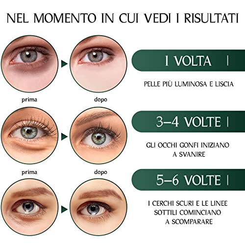Collagene Patch Occhi, Maschera Occhi al Tè Verde, Patch Occhiaie e Borse，Anti Occhiaie, Anti Rughe, Rimuovi Borse e Puffiness, Idrata Anti-Età , 30 Paia - 8earn