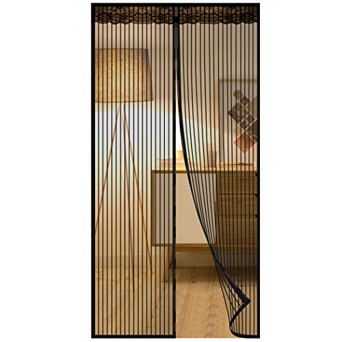 Zanzariera Magnetica per Porte Finestra, CACOE Zanzariere Magnetiche Tenda Rete Anti Zanzare Insetti Facile da installare,Resistente Traspirante (90x210, Nero) - 8earn