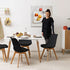 Baroni Home Sedia da Pranzo o Ufficio con Gambe in Legno, Sedia Ergonomica con Cuscino Integrato 50X48X82 cm (4, Nero) - 8earn