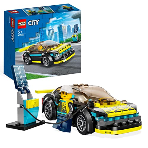 LEGO 60383 City Auto Sportiva Elettrica, Macchina Giocattolo per Bambini e Bambine dai 5 Anni, Set Supercar con Minifigure Pilota da Corsa, Idee Regalo - 8earn