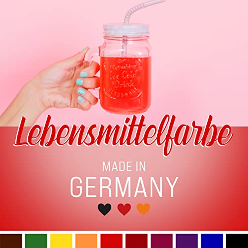 Coloranti alimentari 10x10ml Colorante ad alta concentrazione, Prodotto in Germania senza zucchero, liquido, per colorare bevande, torte, pasticceria, guarnizioni, slime e molto altro …