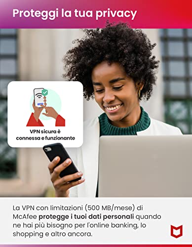 McAfee Total Protection 2023 | Esclusiva Amazon |3 dispositivi| Software antivirus per la sicurezza in Internet | VPN | 12 mesi + 3 | Codice d'attivazione via email - 8earn
