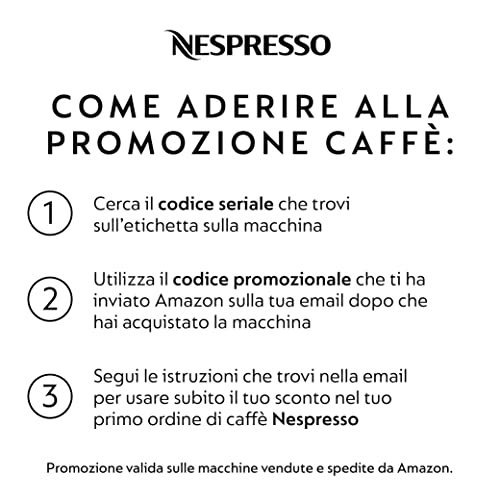 Nespresso Inissia EN80.B, Macchina da caffè di De'Longhi, Sistema Capsule Nespresso, Serbatoio acqua 0.7L, Nero - 8earn