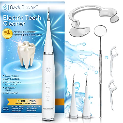 kit pulizia denti tartaro a 5 intensità per igiene dentale. Set per la pulizia e rimozione tartaro denti, sporco e macchie. Rimuovi tartaro denti elettrico per uso quotidiano da casa con accessori - 8earn